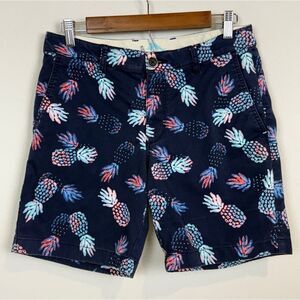 Tommy Bahama Navy Pineapple Print Chino Shorts 30